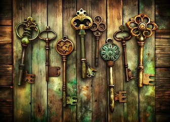 Antique Vintage Decorative Keys Unique Designs Wall Display