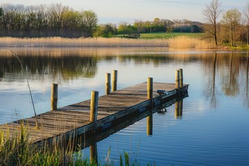 wooden pier on the lake