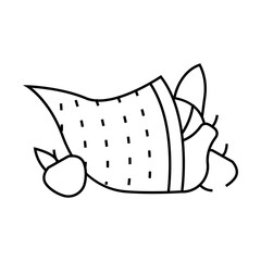 harvest cornucopia autumn season line icon vector. harvest cornucopia autumn season sign. isolated contour symbol black illustration