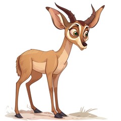 Fototapeta premium Antelope Shame emotion fantasy animal cartoon isolated whitebackground
