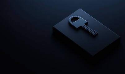 A key is on top of a book. The image has a dark mood