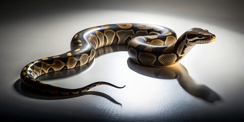Naklejka premium Enigmatic python shadowed graphics, enigmatic, python, shadow,graphics, mysterious, abstract, dark,design, art, digital