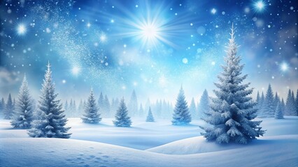 Abstract winter landscape as Christmas card, winter, abstract, holiday, greeting card, snow, trees, art, digital art, season