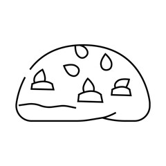 nut bun food meal line icon vector. nut bun food meal sign. isolated contour symbol black illustration