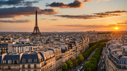 Naklejka premium View of Paris, France 