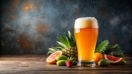 Juicy New England pale ale craft beer with hazy appearance and tropical fruit flavors , craft beer, New England, pale ale, hazy