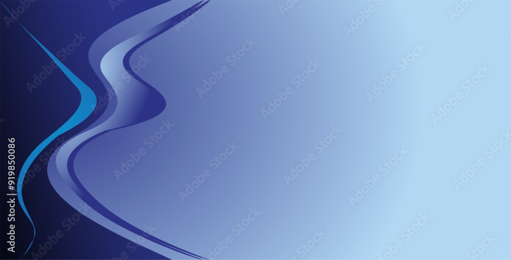 Poster composition of lines, planes and abstract shapes with blue and black gradations as a background for 