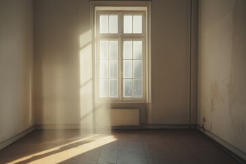 Obraz premium Empty Room with Window and Radiator