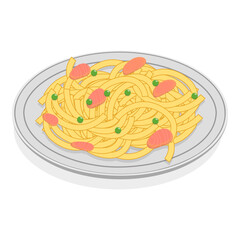 3D Isometric Flat Vector Set of Traditional Italian Cuisine, Mediterranean Food. Item 3