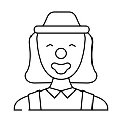 clown head show line icon vector. clown head show sign. isolated contour symbol black illustration