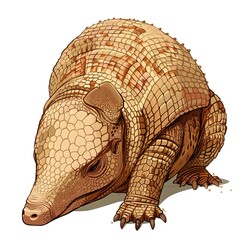 Obraz premium Armadillo Sadness emotion fantasy animal cartoon isolated whitebackground
