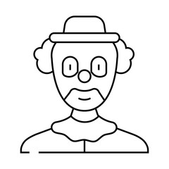 clown carnival vintage show line icon vector. clown carnival vintage show sign. isolated contour symbol black illustration