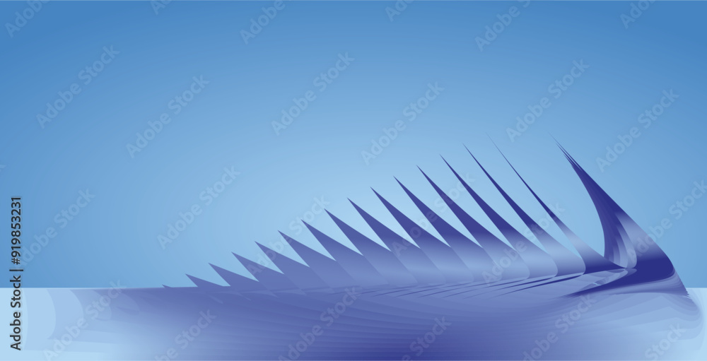 Poster composition of lines, planes and abstract shapes with blue and black gradations as a background for 