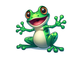 Positive and happy little frog