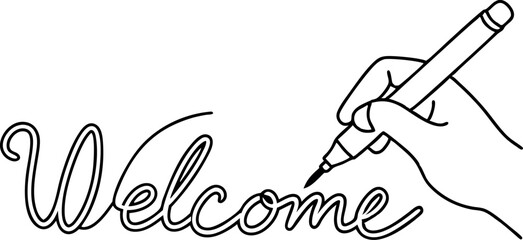 Handwriting Welcome Sign in Elegant Script