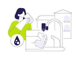 Home water purifier abstract concept vector illustration.