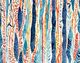 Floral background illustration in watercolor style