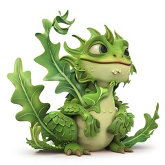 Fototapeta premium Arugula 3D fantasy animal cartoon isolated whitebackground