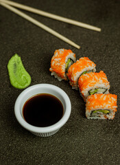 sushi and chopsticks