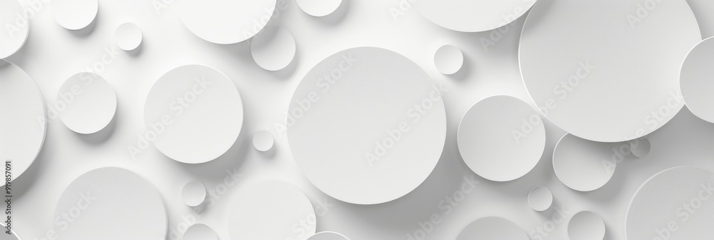 Poster this modern abstract design features white circles with a striking 3d effect set against a subtle ba