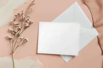 Engagement card with a chic minimalist style an open area for text on the left side