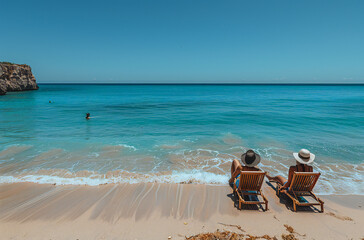 Group Relaxing on Tropical Beach