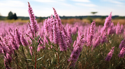 Naklejka premium Lavender flowers in the garden. Lavender flowers blown by the wind