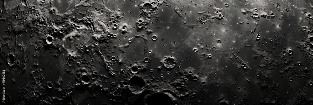 Canvas Prints a black and white photo of a moon with many craters. the photo is of a moon that is in the process o