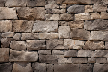 Processed collage of old medieval stone wall texture in daylight. Background for banner