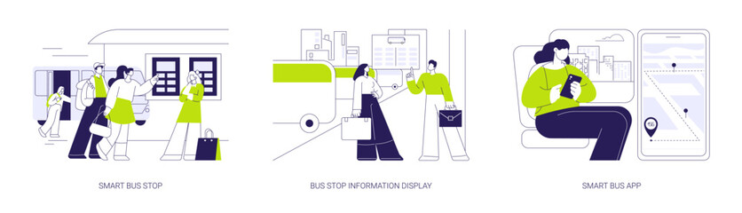 Smart city public transportation abstract concept vector illustrations. © Visual Generation