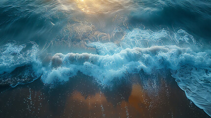 Aerial Drone View of Empty Beach