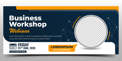 Webinar post promotion horizontal banner template design