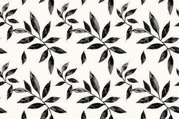 Monochrome leaf pattern in a minimalist design, offering a contemporary nature-inspired aesthetic