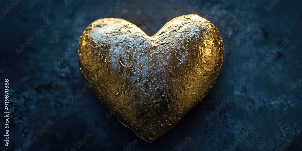 Sticker Gold Heart Shaped Object