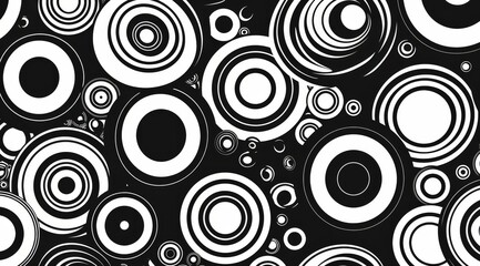 Obraz premium An engaging pattern of black and white concentric circles, perfect for modern design styles and aesthetics