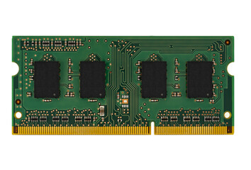 RAM, SO-DIMM form factor, on white background in isolation