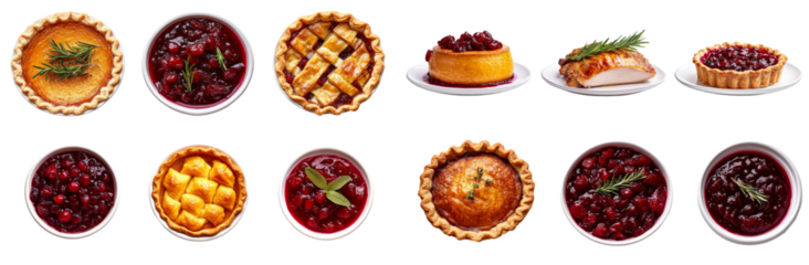 Thanksgiving Feast Flat Lay: A delicious spread of traditional Thanksgiving dishes, captured from above in a mouthwatering flat lay. 