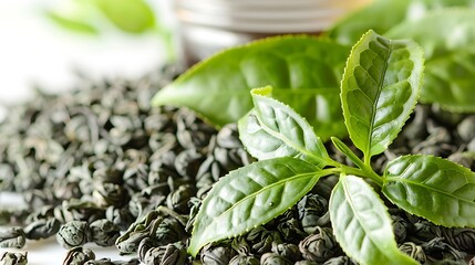 Beverage Green Tea Asia China Lch fresh leaf Camellia sinensis white background