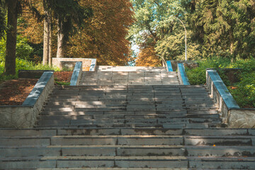 stairs in the old autumn park
