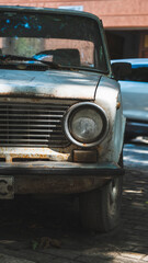 old abandoned car. broken car