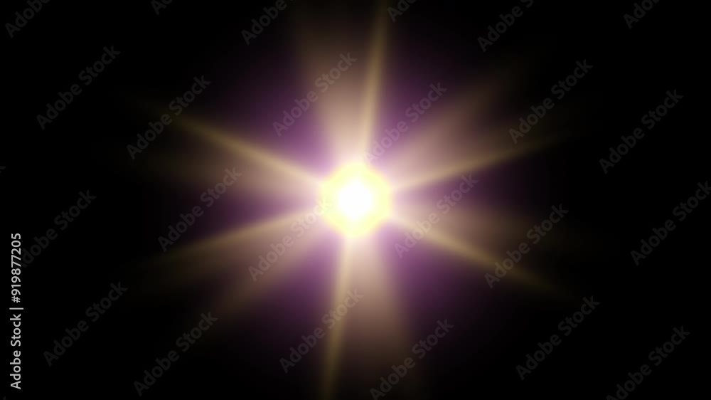 Poster white light beams on black background. light animation. dynamic sun rays.