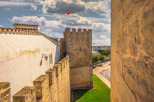 Loule - July 16, 2024: The Medieval Castle of Loul&eacute; in the South of Portugal