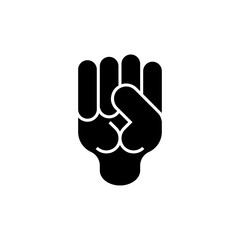 fist Rock isolated in hand games rock paper, scissors sign set. Hand fist game sign. Fingers game icon