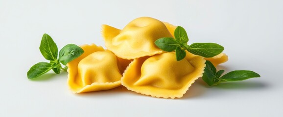 Raw Dumplings Or Tortellini, Isolated, Detailed, Vibrant, Italian Cuisine