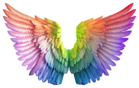 PNG Colorful angel wings art