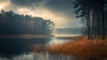 An idyllic image of nature, showcasing the beauty of the Masurian landscapes