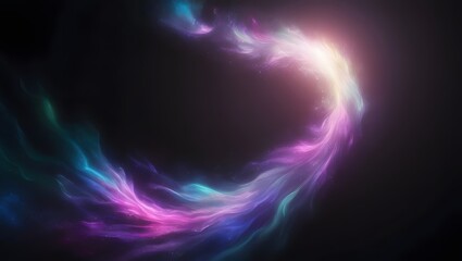 A vibrant light bursts from a dark background, creating a striking contrast of colors and illuminating the scene. GENERATIVE AI