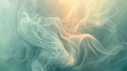 Obraz premium Abstract Smoke with Green and Beige Tones