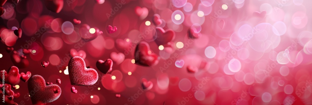 Aufkleber this stunning and beautiful abstract background features charming hearts and soft bokeh lights in re