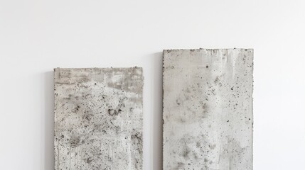 Close-up of two concrete panels on a white backdrop